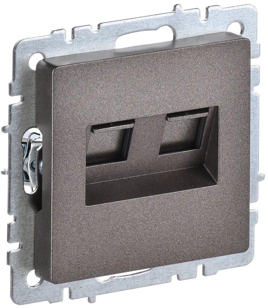 BRITE Розетка компьютерная двойная RJ45 кат.5E РК10-2-БрТБ темная бронза ИЭК