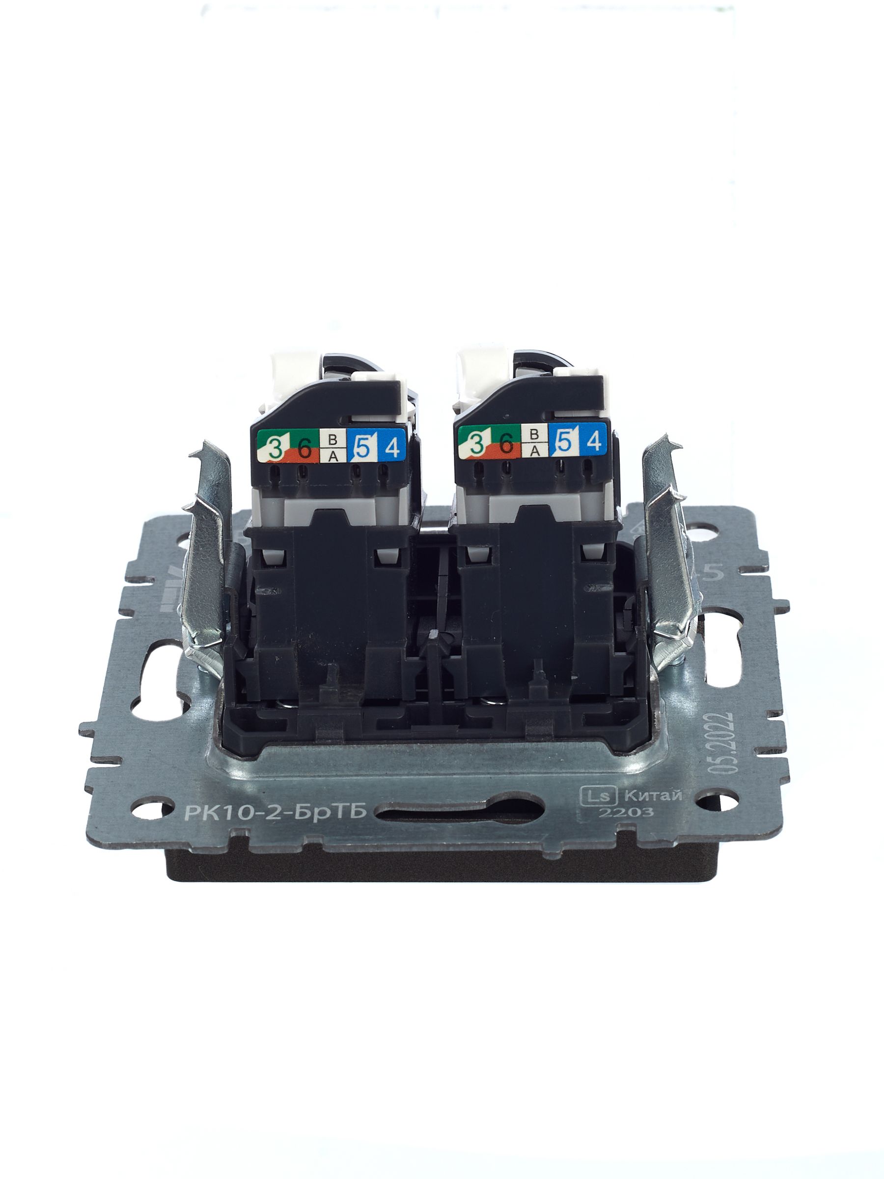 BRITE Розетка компьютерная двойная RJ45 кат.5E РК10-2-БрТБ темная бронза ИЭК