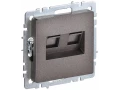 BRITE Розетка компьютерная двойная RJ45 кат.5E РК10-2-БрТБ темная бронза ИЭК