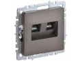 BRITE Розетка компьютерная двойная RJ45 кат.5E РК10-2-БрТБ темная бронза ИЭК