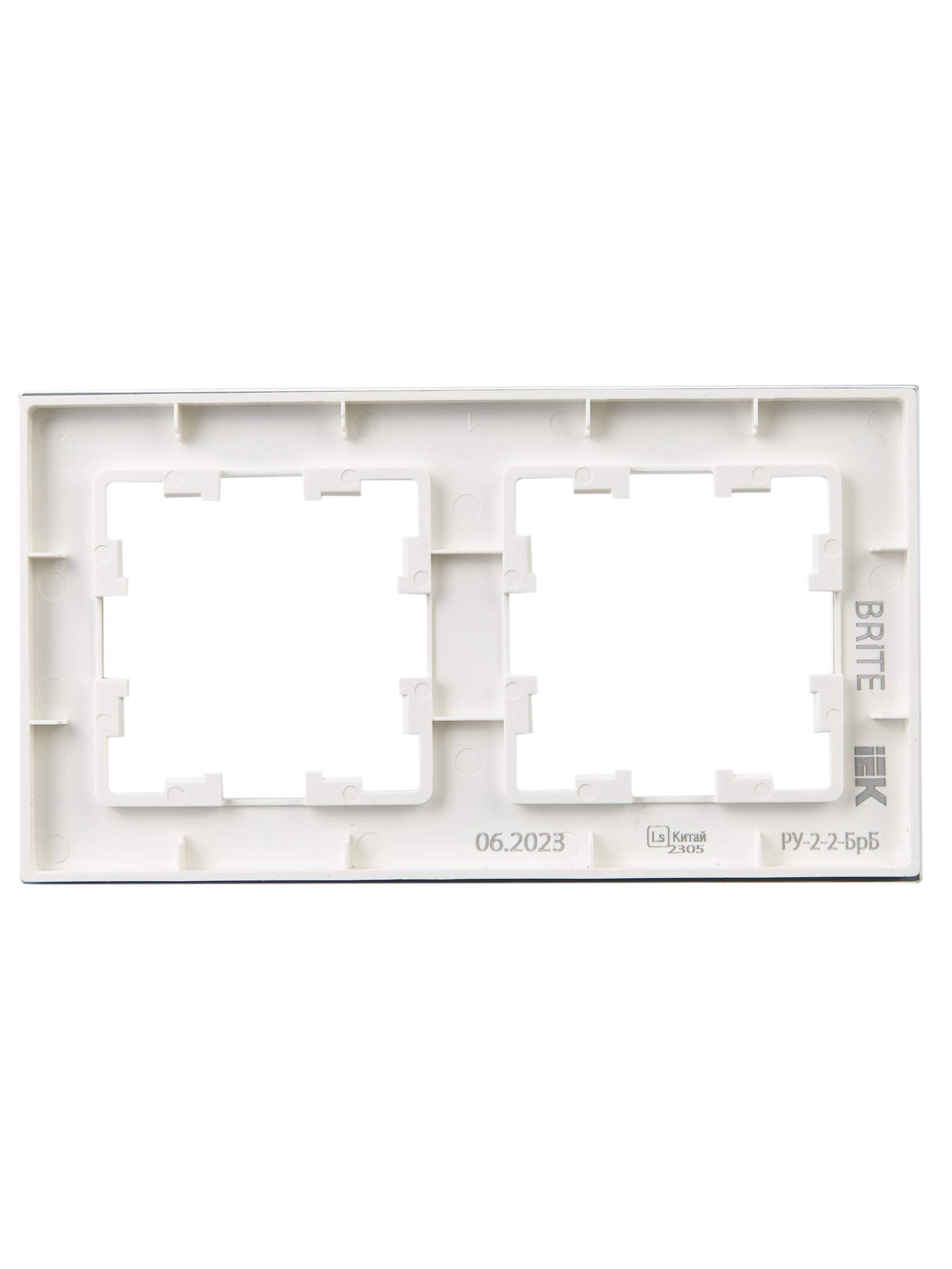 BRITE Рамка 2 -местная РУ-2-2-БрБ стекло белый ИЭК