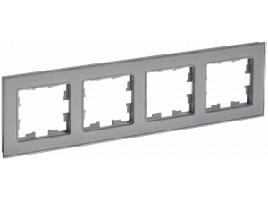 BRITE Рамка 4 -местная РУ-4-2-БрСе стекло серый ИЭК