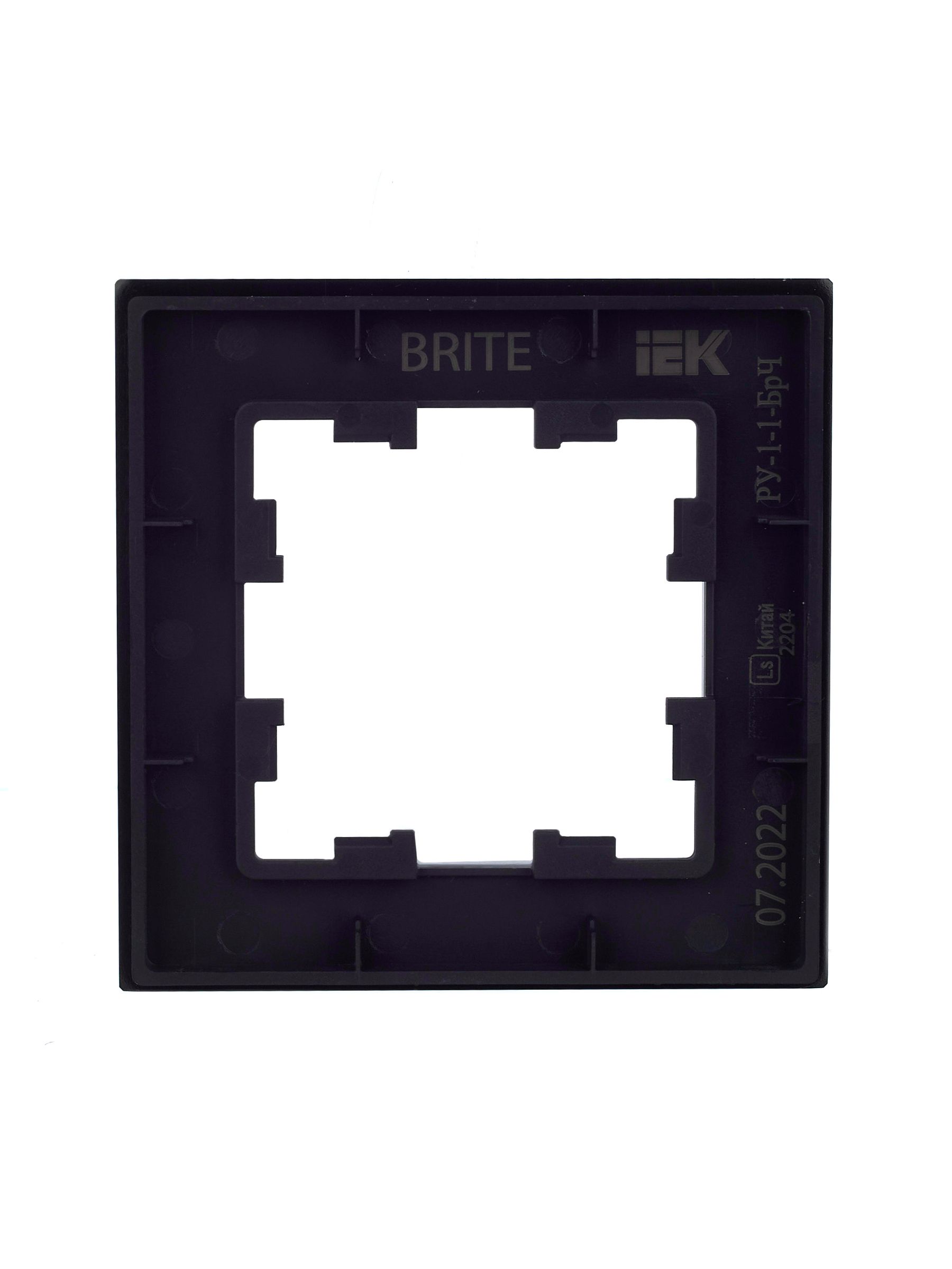 BRITE Рамка 1-местная РУ-1-1-БрЧ металл черный ИЭК