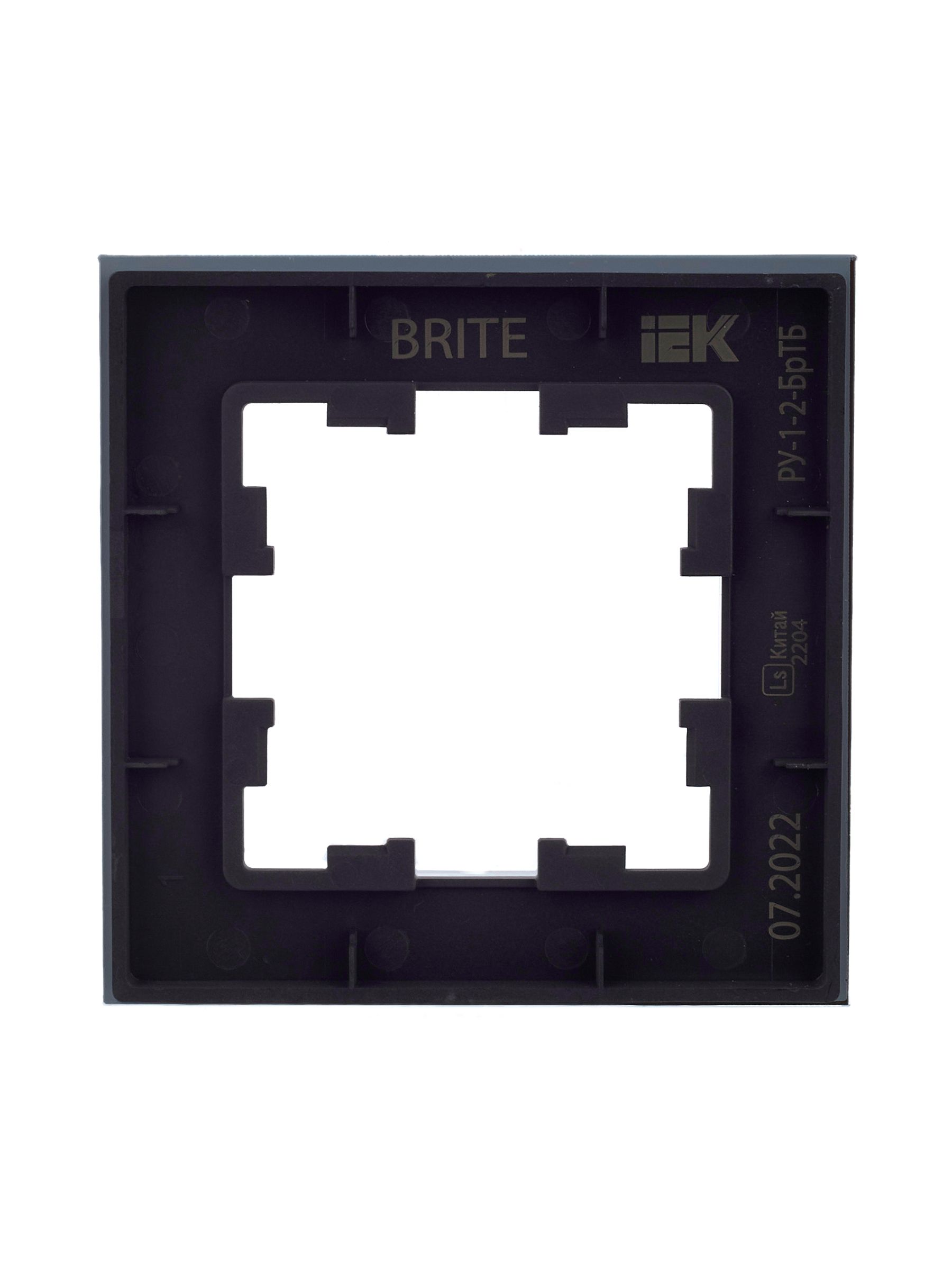 BRITE Рамка 1 -местная РУ-1-2-БрТБ стекло темная бронза ИЭК
