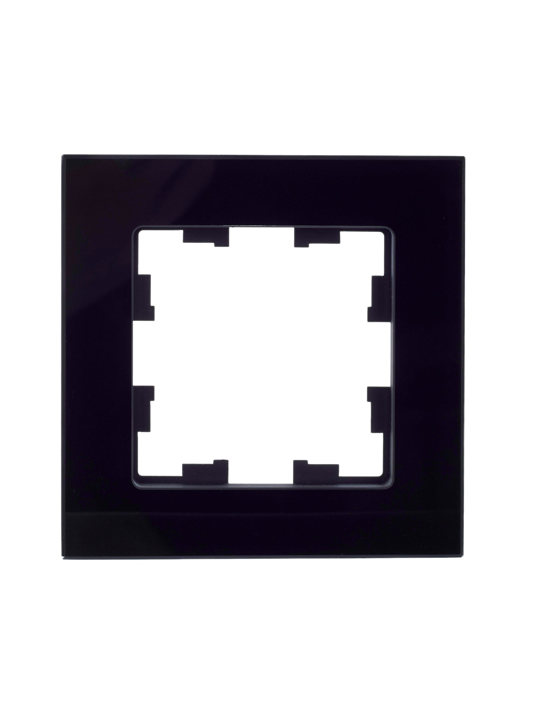 BRITE Рамка 1 -местная РУ-1-2-БрЧ стекло черный ИЭК