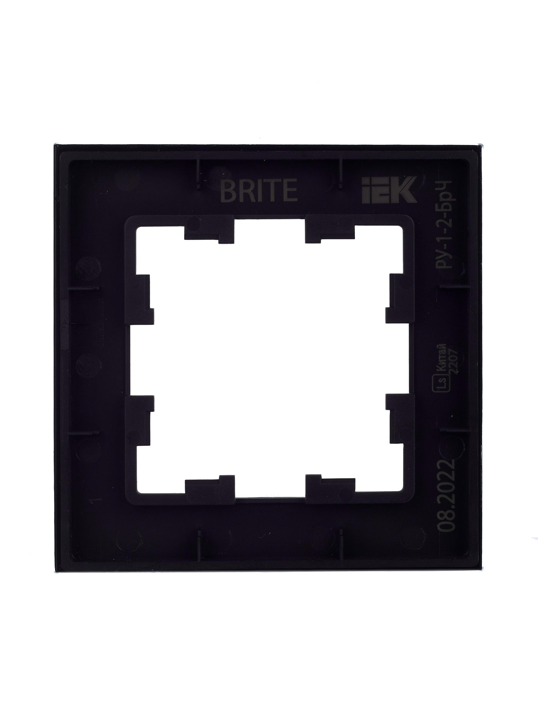BRITE Рамка 1 -местная РУ-1-2-БрЧ стекло черный ИЭК
