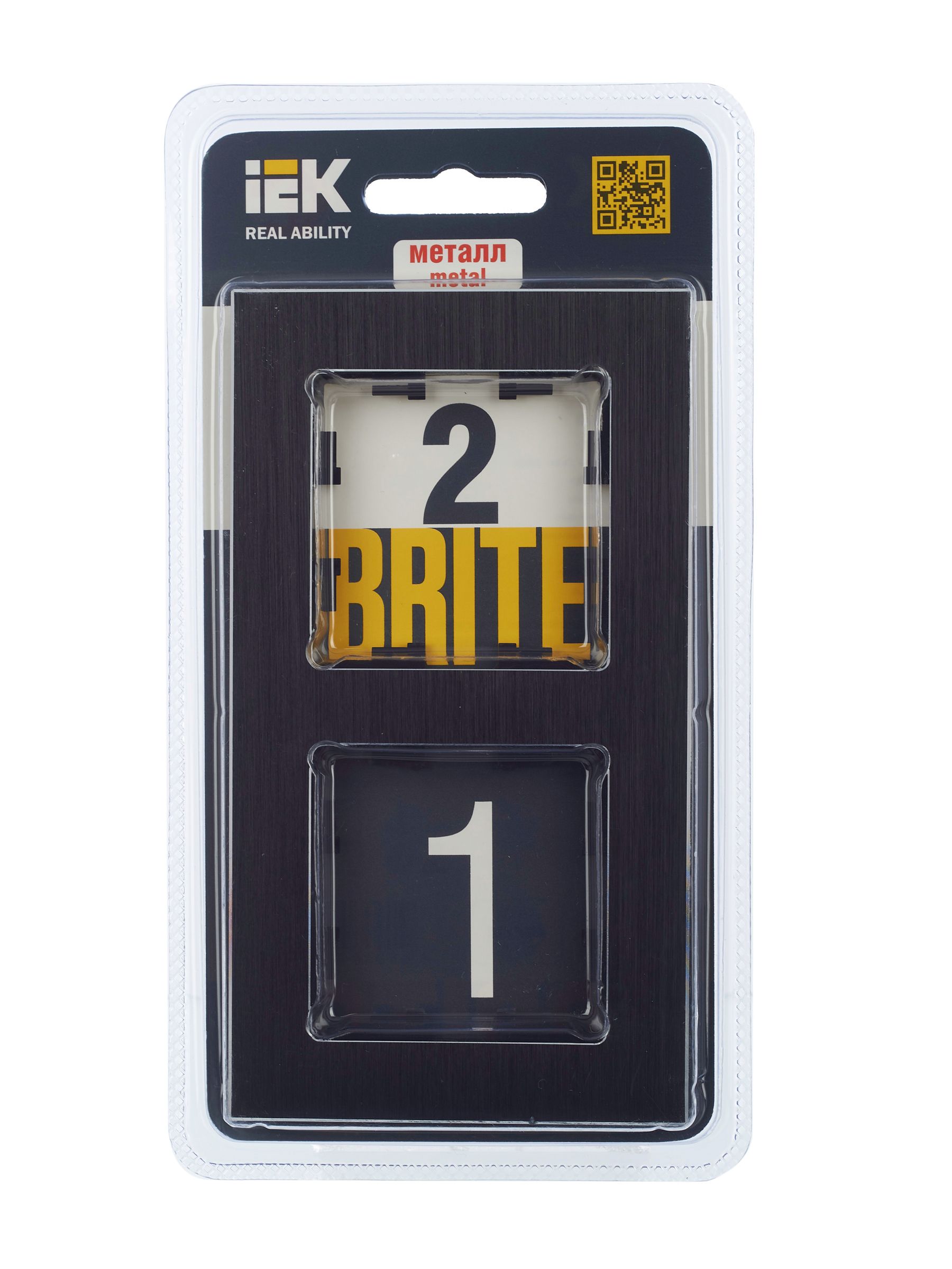 BRITE Рамка 2 -местная РУ-2-1-БрЧ металл черный ИЭК