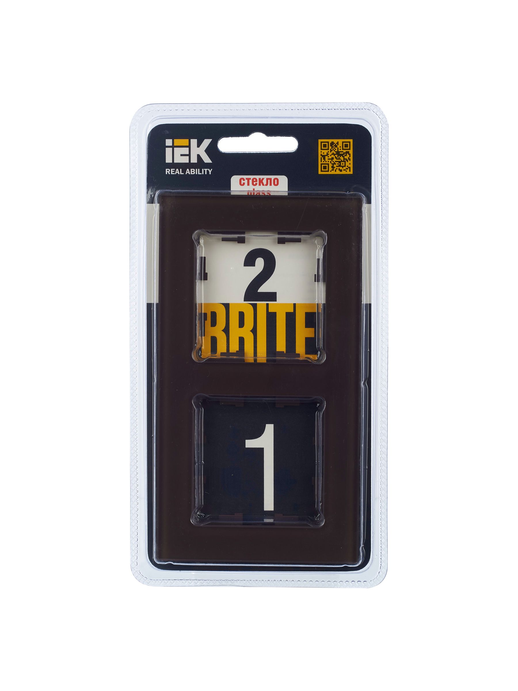 BRITE Рамка 2 -местная РУ-2-2-БрТБ стекло темная бронза ИЭК
