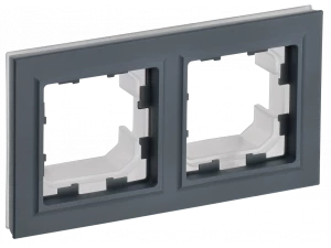 BRITE Рамка 2-местная IP44 РУ-2-БрГ-44 графит ИЭК