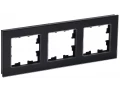 BRITE Рамка 3 -местная РУ-3-2-БрЧ стекло черный ИЭК
