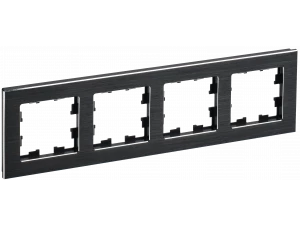 BRITE Рамка 4 -местная РУ-4-1-БрЧ металл черный ИЭК