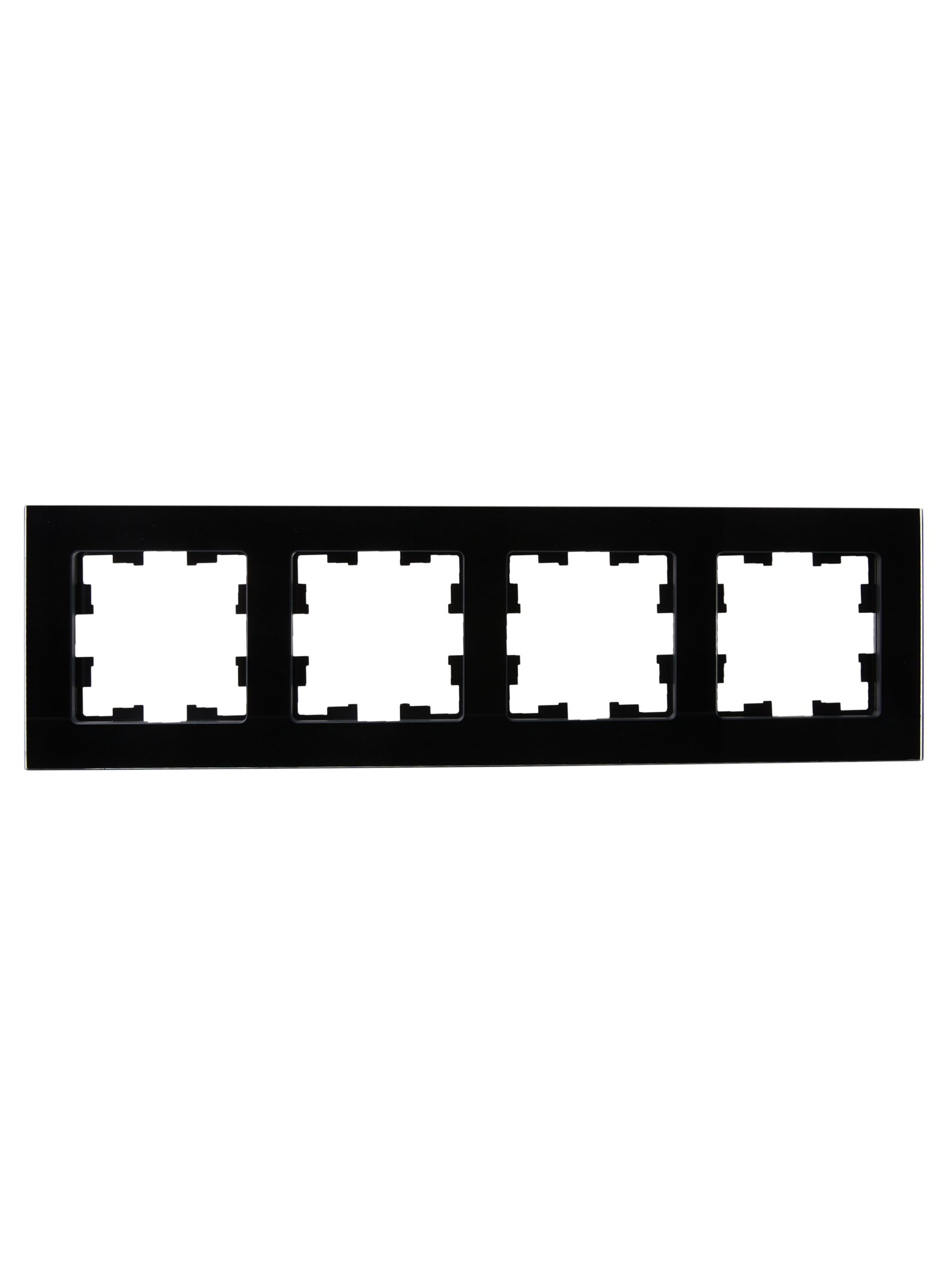 BRITE Рамка 4 -местная РУ-4-2-БрЧ стекло черный ИЭК