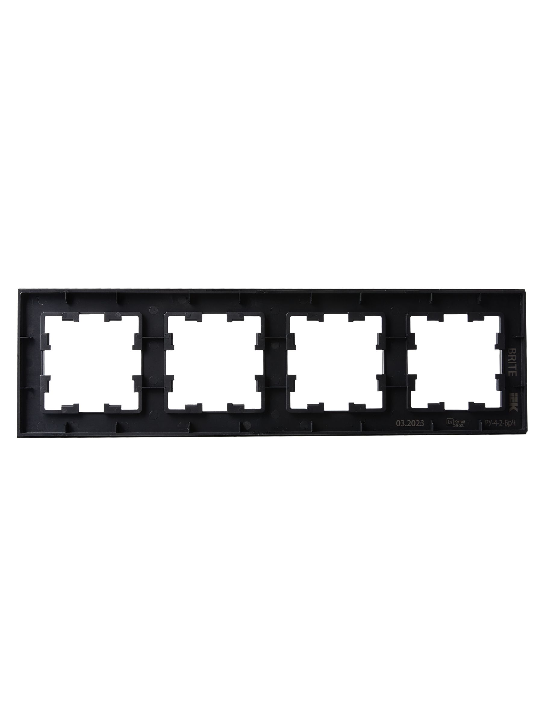 BRITE Рамка 4 -местная РУ-4-2-БрЧ стекло черный ИЭК