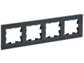 BRITE Рамка 4 -местная РУ-4-2-БрЧ стекло черный ИЭК