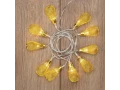 Гирлянда светодиодная Восточные фонарики 10 LED ЖЕЛТЫЕ 1,5 метра, прозрачный ПВХ, питание 2xАА