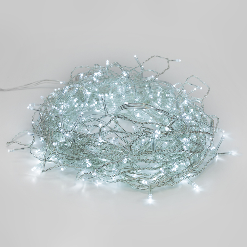 Гирлянда светодиодная Дождь 1.5х1.5 м 144 LED, прозрачный ПВХ, с контроллером, холодное белое свечение NEON-NIGHT