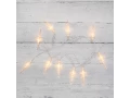Гирлянда светодиодная Сосульки 1,5 м, 10 LED, прозрачный ПВХ, цвет свечения теплый белый, 2 х АА (батарейки не в комплекте) NEON-NIGHT