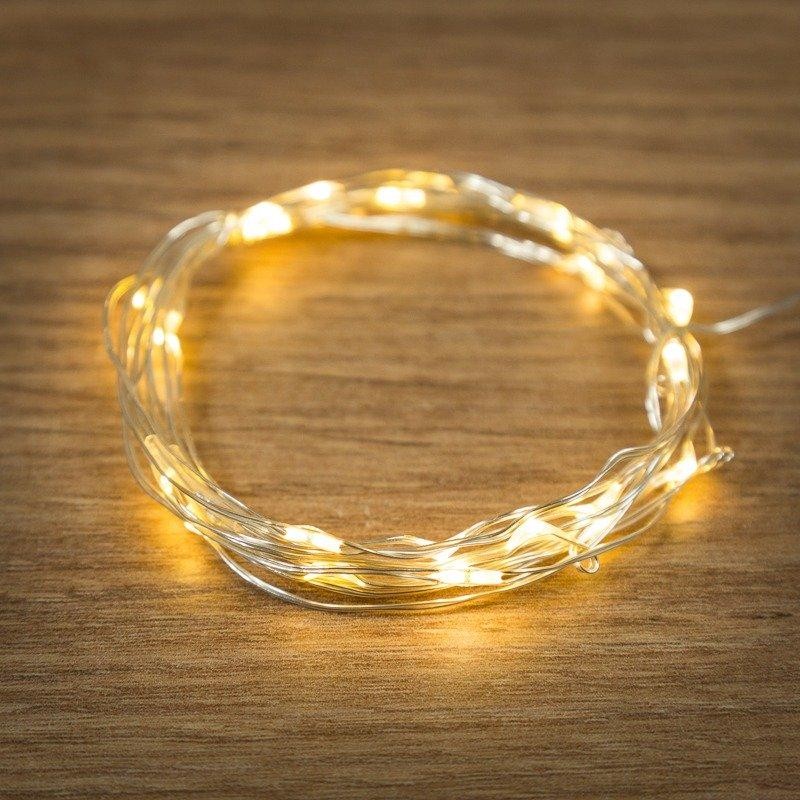 Гирлянда светодиодная Роса 2 м, 20 LED, теплое белое свечение NEON-NIGHT