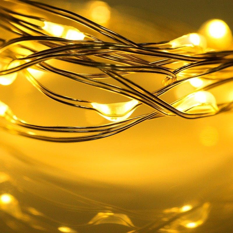 Гирлянда светодиодная Роса 2 м, 20 LED, теплое белое свечение NEON-NIGHT