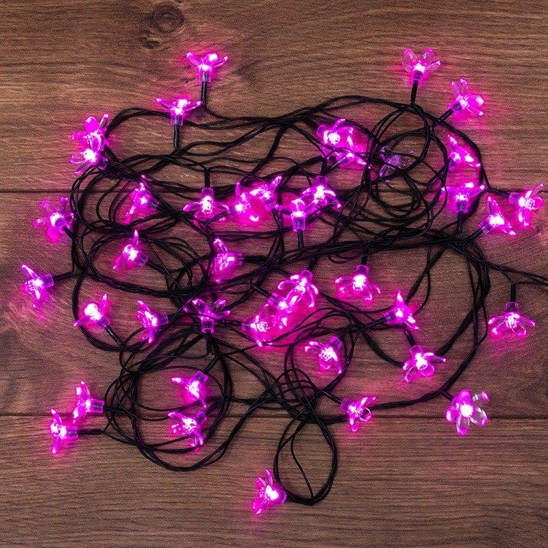 Гирлянда светодиодная Цветы Сакуры 50 LED РОЗОВЫЕ 7 метров с контроллером