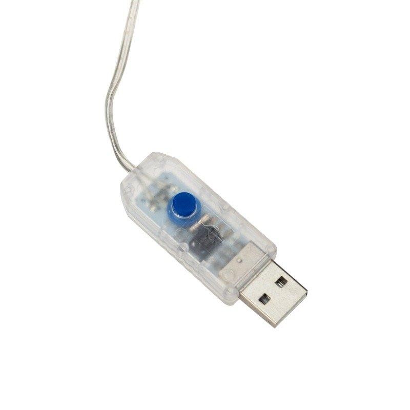 Гирлянда Светодиодный дождь из росы 3х3 м, USB + пульт управления, цвет свечения розовый