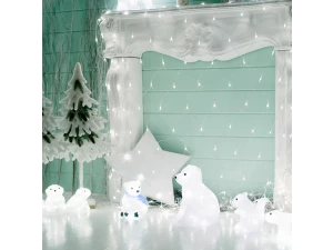 Акриловая светодиодная фигура Белый мишка 20 см, 4,5 В, 20 светодиодов NEON-NIGHT