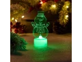 Фигура светодиодная на подставке Снеговик с шарфом 2D, RGB