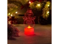 Фигура светодиодная на подставке Снеговик с шарфом 2D, RGB