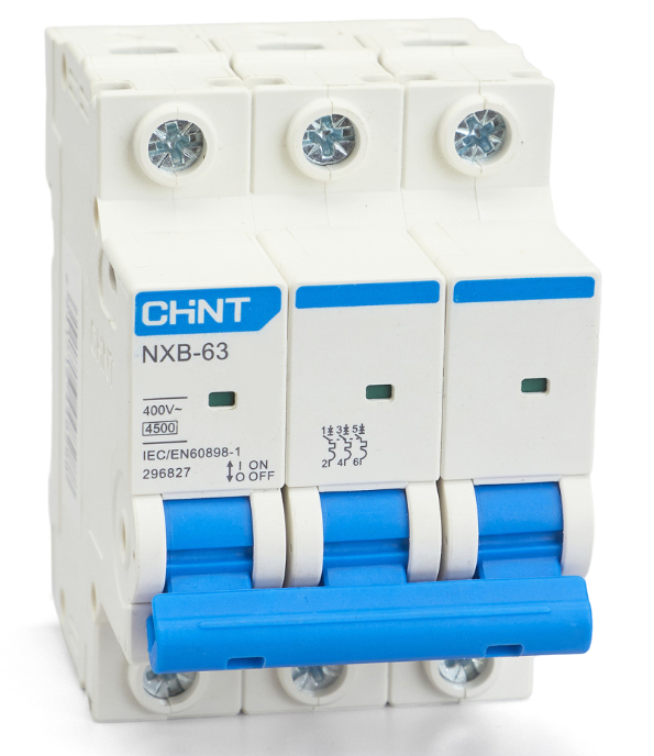 Автоматический выключатель NXB-63 3P 20A 6кА характеристика D (CHINT) 814184