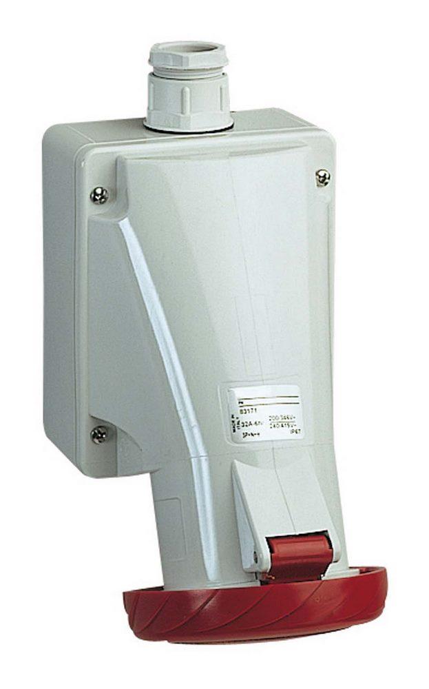 Настенная розетка винтовая 32А 3 Р+Е IP67 380В/83170/