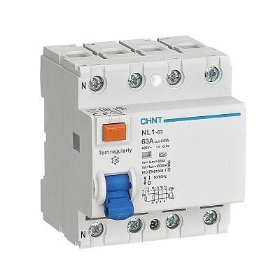 УЗО NL1-63 6kA 4P 25A 300mA тип AC (DB) (CHINT) 200229