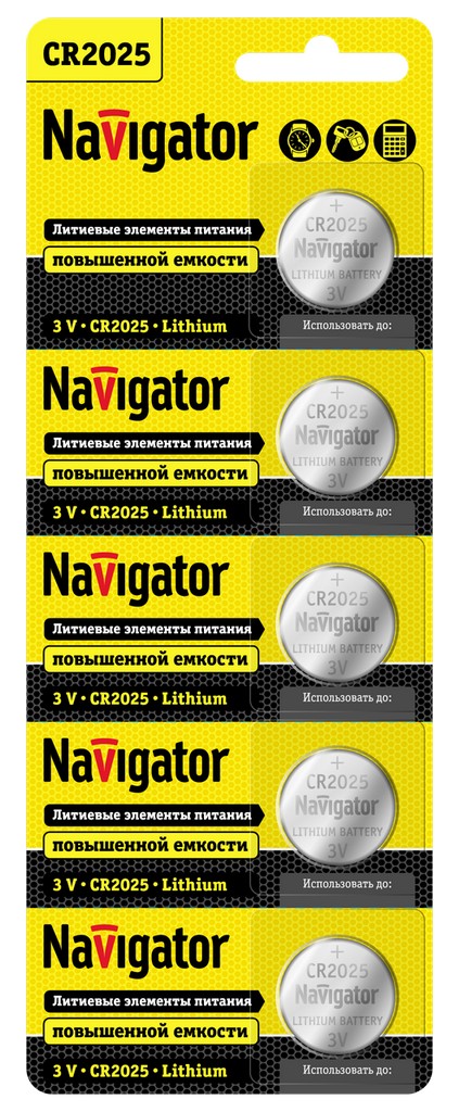 Элемент питания NBT-CR2025-BP5 94 764 Navigator