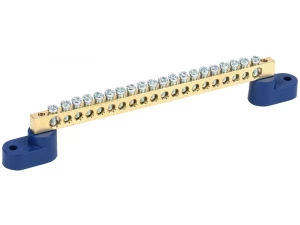 Шина N 'ноль' на двух угловых изоляторах ШНИ-6х9-20-У2-С ИЭК