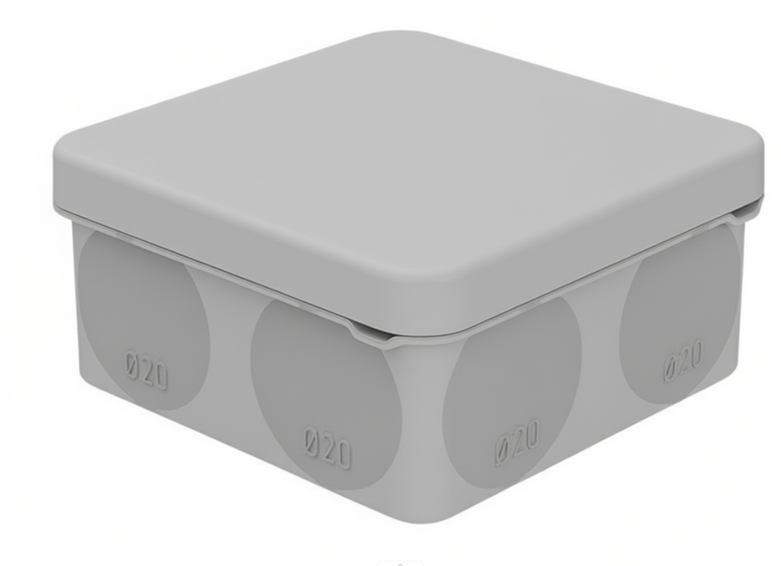 Коробка распаячная для прямого монтажа ОУ, HF, 80х80х40мм, IP67 (мембранные вводы) REXANT 28-3078