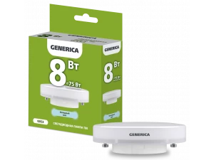Лампа светодиодная T80 таблетка 8Вт 230В 6500К GX53 GENERICA ИЭК