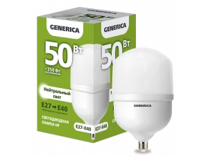 Лампа светодиодная HP 50 Вт 230 В 4000 К Е27-E40 GENERICA ИЭК