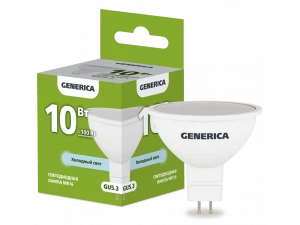 Лампа светодиодная MR16 софит 10Вт 230В 6500К GU5.3 GENERICA ИЭК