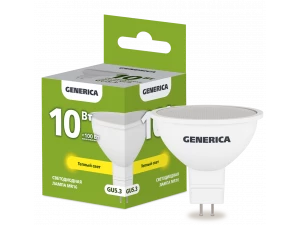Лампа светодиодная MR16 софит 10Вт 230В 3000К GU5.3 GENERICA ИЭК
