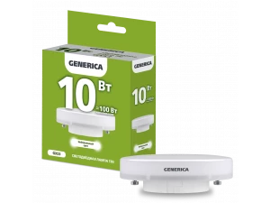 Лампа светодиодная T80 таблетка 10Вт 230В 4000К GX53 GENERICA ИЭК