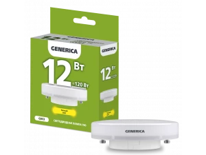 Лампа светодиодная T80 таблетка 12Вт 230В 3000К GX53 GENERICA ИЭК