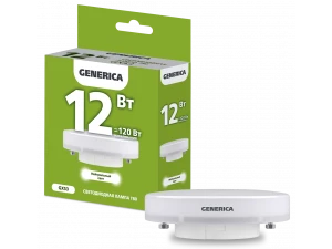 Лампа светодиодная T80 таблетка 12Вт 230В 4000К GX53 GENERICA ИЭК