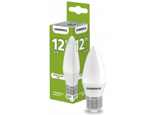 Лампа светодиодная C35 свеча 12 Вт 230 В 4000 К E27 GENERICA ИЭК