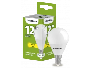 Лампа светодиодная G45 шар 12 Вт 230 В 3000 К E14 GENERICA ИЭК