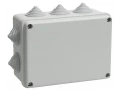 Коробка КМ41242 распаячная для открытой проводки 150х110х70 мм IP55 (RAL7035, 10 гермовводов) ИЭК