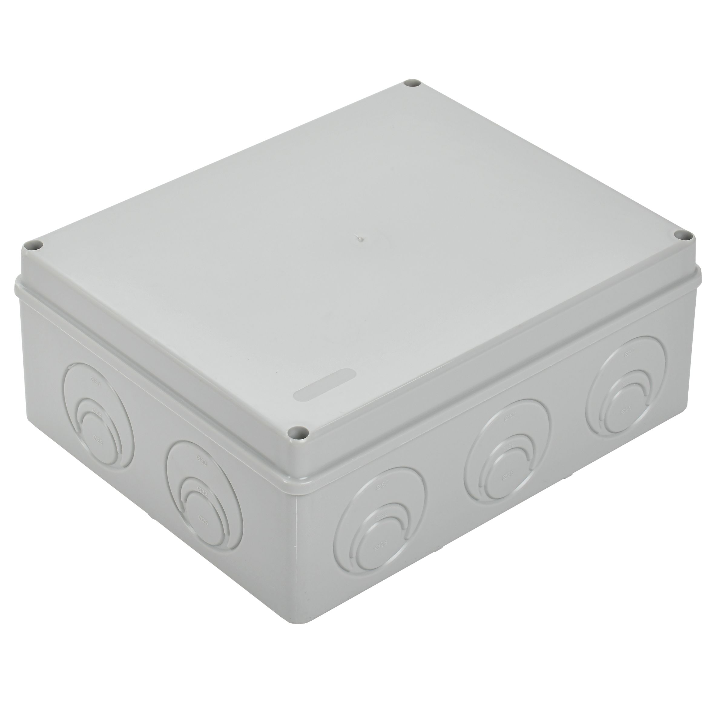 Коробка КМ41272 распаячная для открытой проводки 240х195х90 мм IP55 (RAL7035, кабельные вводы 5 шт) ИЭК