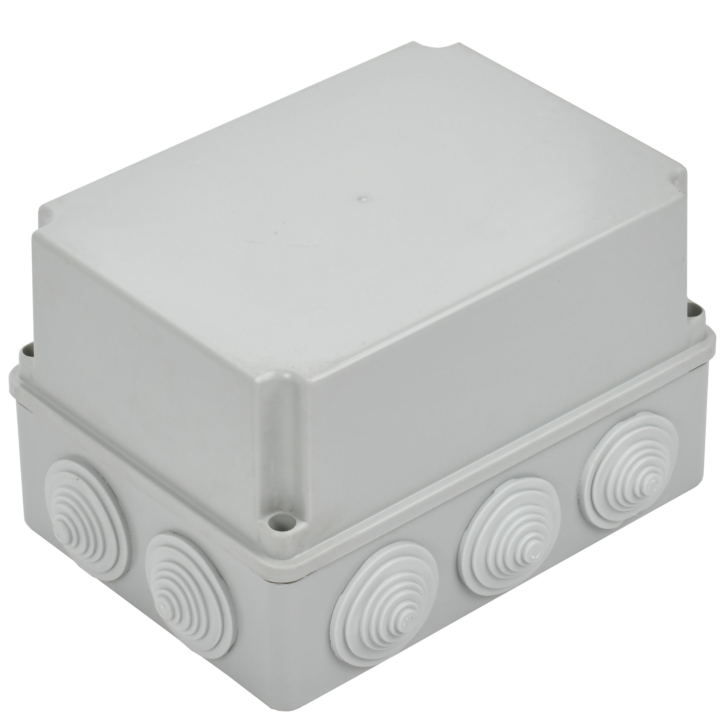 Коробка распаячная КМ41246 для открытой проводки 190х140х120мм IP55 (RAL 7035, 10 гермовводов) ИЭК