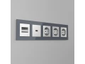 Накладка для двойной розетки Ethernet RJ-45 /W1191109 (серебряный рифленый)