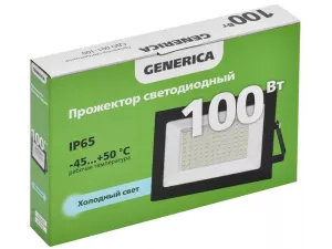 Прожектор СДО 001-100 светодиодный черный IP65 6500 K GENERICA ИЭК