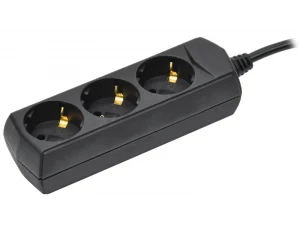 Удлинитель У03 3 места с заземлением 3м 3х1мм2 10А 250В черный GENERICA ИЭК