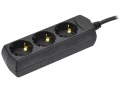 Удлинитель У03 3 места с заземлением 3м 3х1мм2 10А 250В черный GENERICA ИЭК